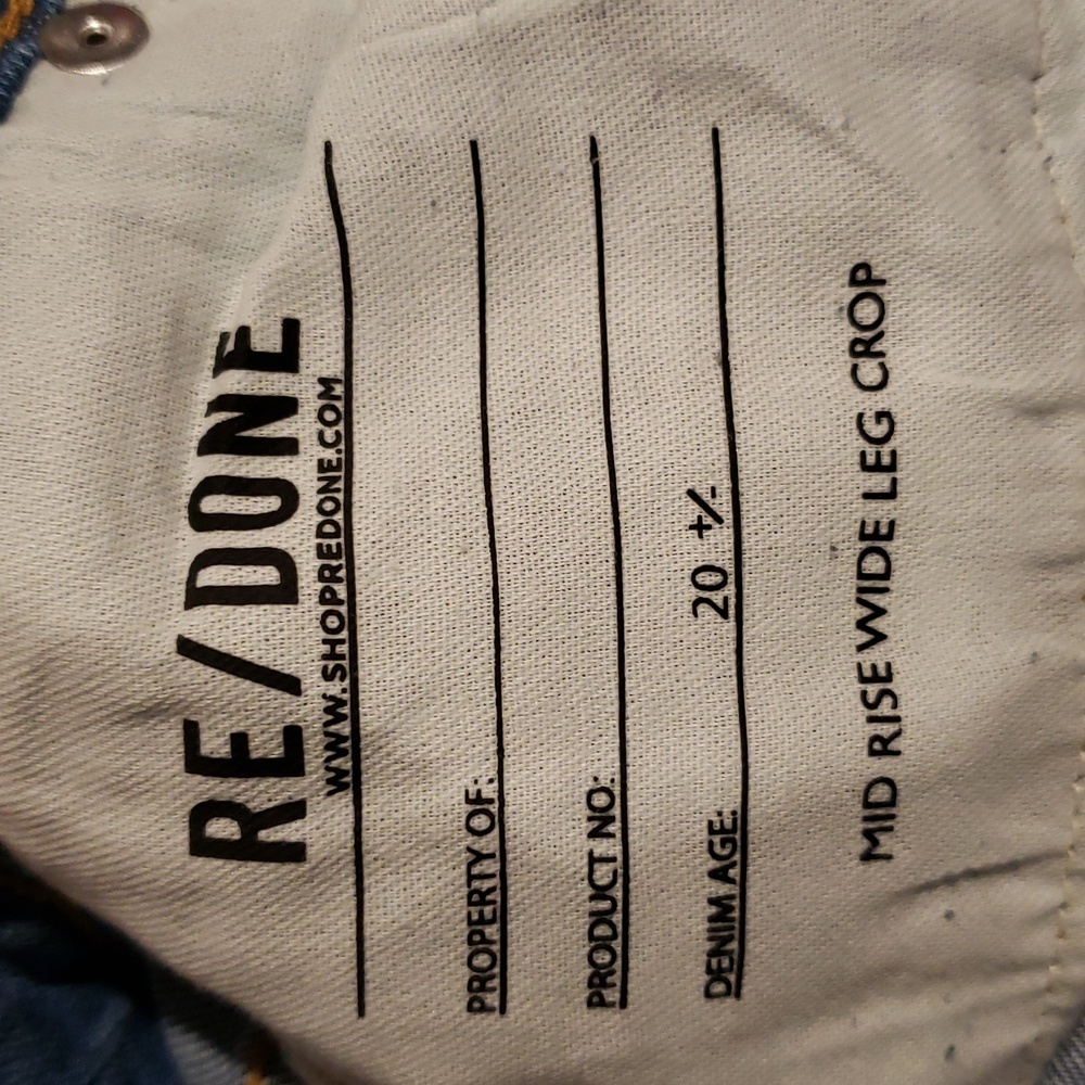 Re/Done Mid Rise Crop Stretch Jean Size 24 - Picture 7 of 8
